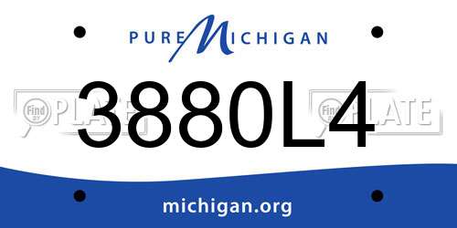3880L4 Michigan License Plate