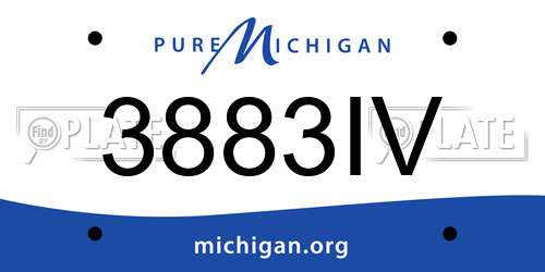 3883IV Michigan License Plate