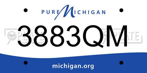 3883QM Michigan License Plate