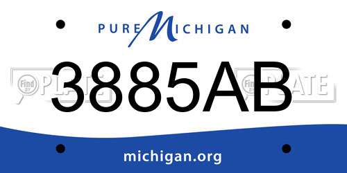 3885AB Michigan License Plate