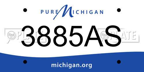 3885AS Michigan License Plate