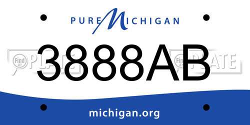 3888AB Michigan License Plate