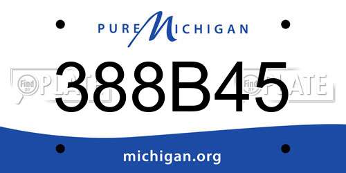 388B45 Michigan License Plate