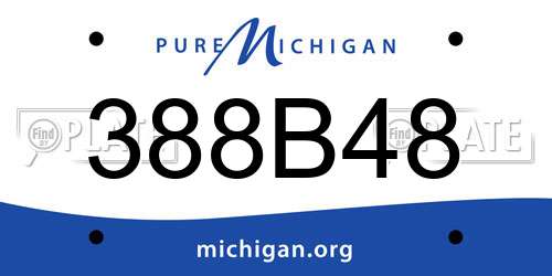 388B48 Michigan License Plate