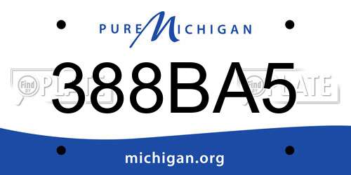 388BA5 Michigan License Plate