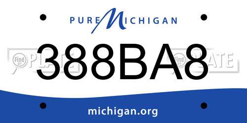 388BA8 Michigan License Plate