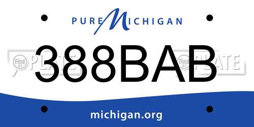 388BAB Michigan License Plate