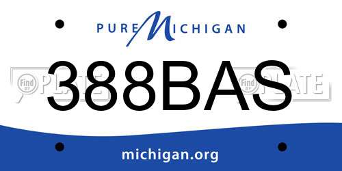 388BAS Michigan License Plate