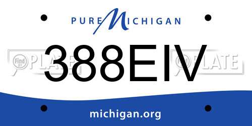 388EIV Michigan License Plate