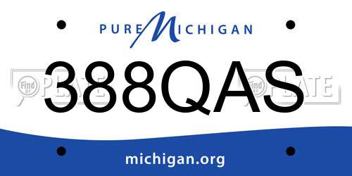 388QAS Michigan License Plate