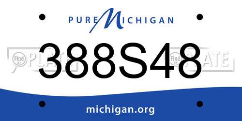 388S48 Michigan License Plate
