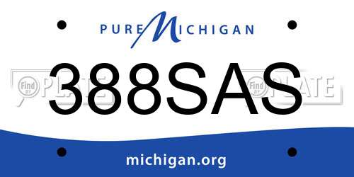 388SAS Michigan License Plate