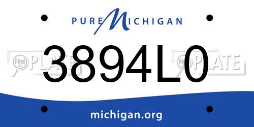 3894L0 Michigan License Plate
