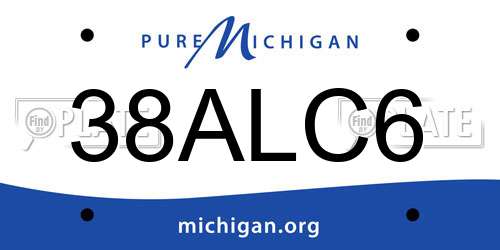 38ALC6 Michigan License Plate