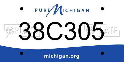 38C305 Michigan License Plate