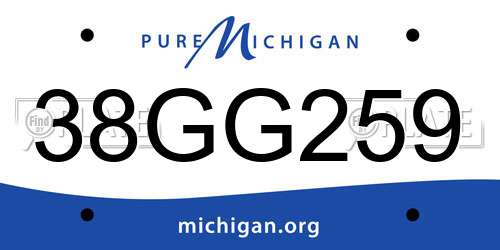 38GG259 Michigan License Plate