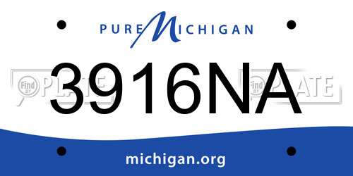 3916NA Michigan License Plate