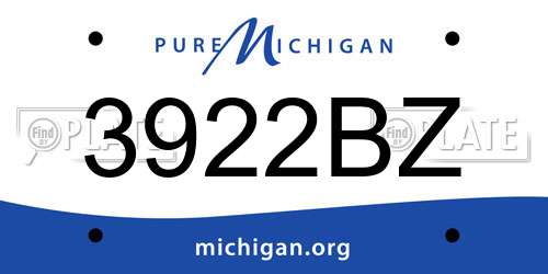 3922BZ Michigan License Plate