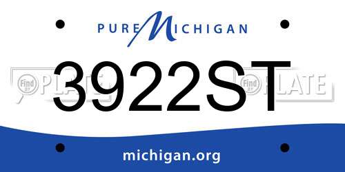 3922ST Michigan License Plate