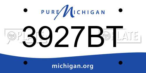 3927BT Michigan License Plate