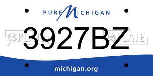 3927BZ Michigan License Plate