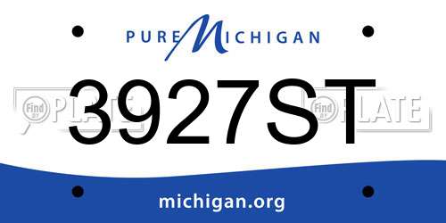3927ST Michigan License Plate