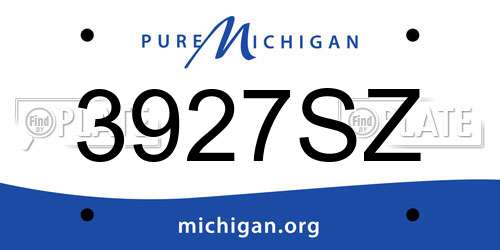 3927SZ Michigan License Plate