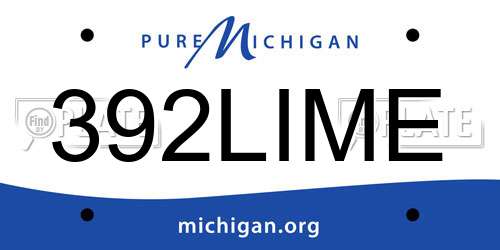 392LIME Michigan License Plate