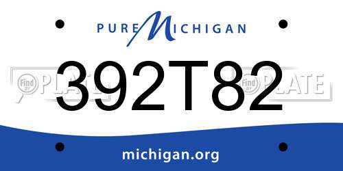392T82 Michigan License Plate