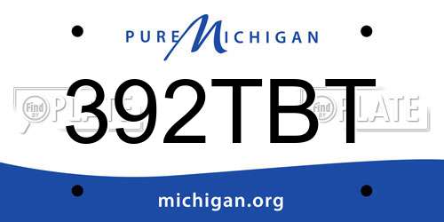 392TBT Michigan License Plate