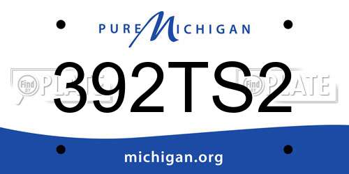 392TS2 Michigan License Plate