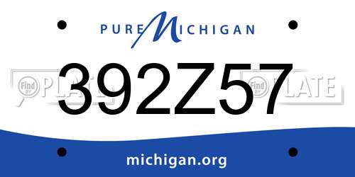 392Z57 Michigan License Plate