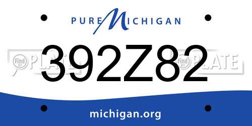 392Z82 Michigan License Plate