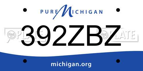 392ZBZ Michigan License Plate