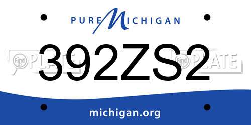 392ZS2 Michigan License Plate