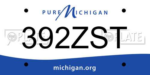 392ZST Michigan License Plate