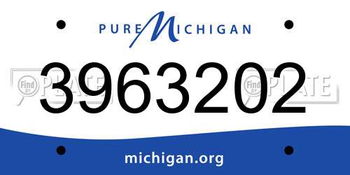 3963202 Michigan License Plate