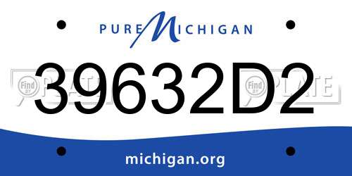 39632D2 Michigan License Plate