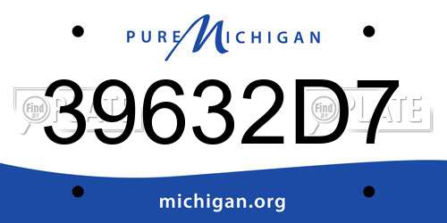 39632D7 Michigan License Plate