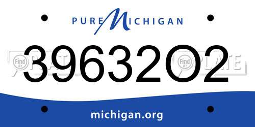 39632O2 Michigan License Plate