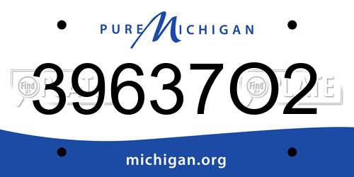 39637O2 Michigan License Plate