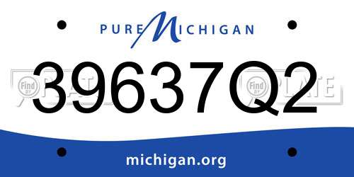 39637Q2 Michigan License Plate