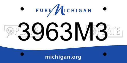 3963M3 Michigan License Plate