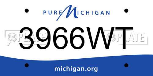3966WT Michigan License Plate