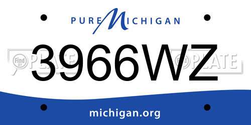 3966WZ Michigan License Plate