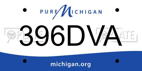 396DVA Michigan License Plate