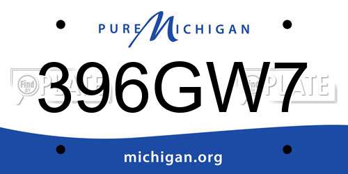 396GW7 Michigan License Plate