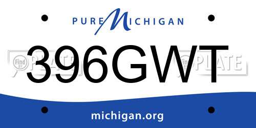 396GWT Michigan License Plate