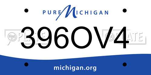 396OV4 Michigan License Plate