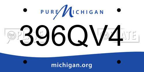 396QV4 Michigan License Plate